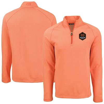 Men's Cutter & Buck Heather Houston Dynamo FC Peshastin Eco Fleece Recycled Raglan Half-Zip Top