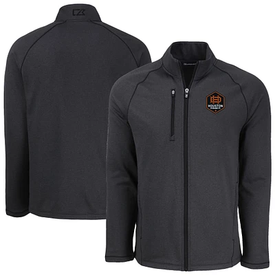 Men's Cutter & Buck Heather Houston Dynamo FC Peshastin Eco Fleece Recycled Raglan Full-Zip Jacket