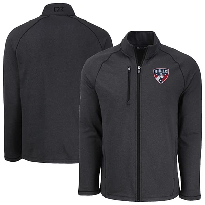 Men's Cutter & Buck Heather FC Dallas Peshastin Eco Fleece Recycled Raglan Full-Zip Jacket