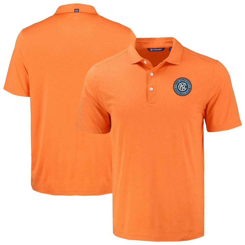 Men's Cutter & Buck Orange New York City FC Coastline Epic Comfort Eco Recycled Polo