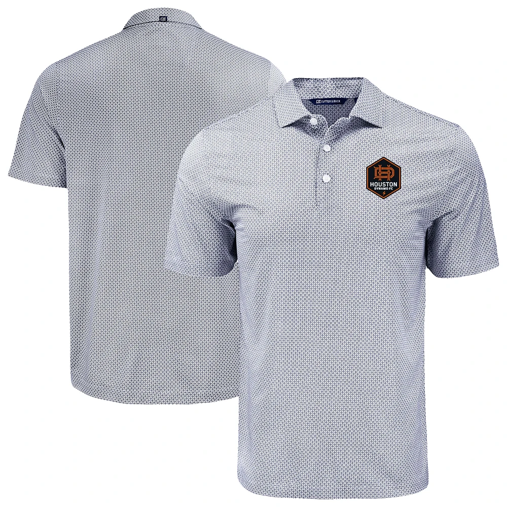 Men's Cutter & Buck Houston Dynamo FC Pike Eco Diamond Dot Print Recycled Polo