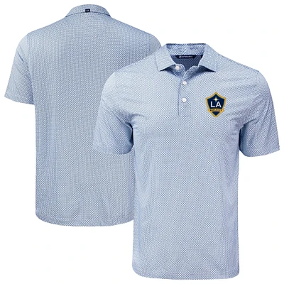 Men's Cutter & Buck Navy LA Galaxy Pike Eco Diamond Dot Print Recycled Polo