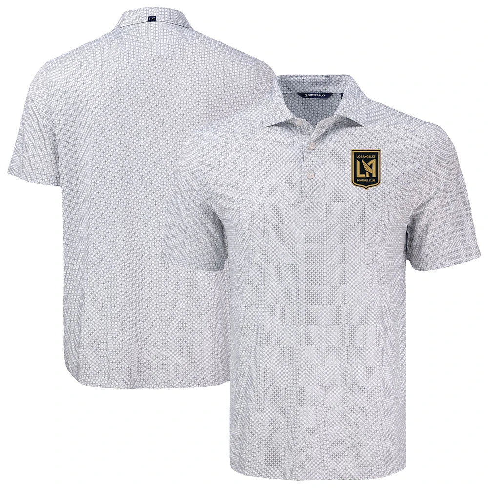 Men's Cutter & Buck Gray LAFC Pike Eco Diamond Dot Print Recycled Polo