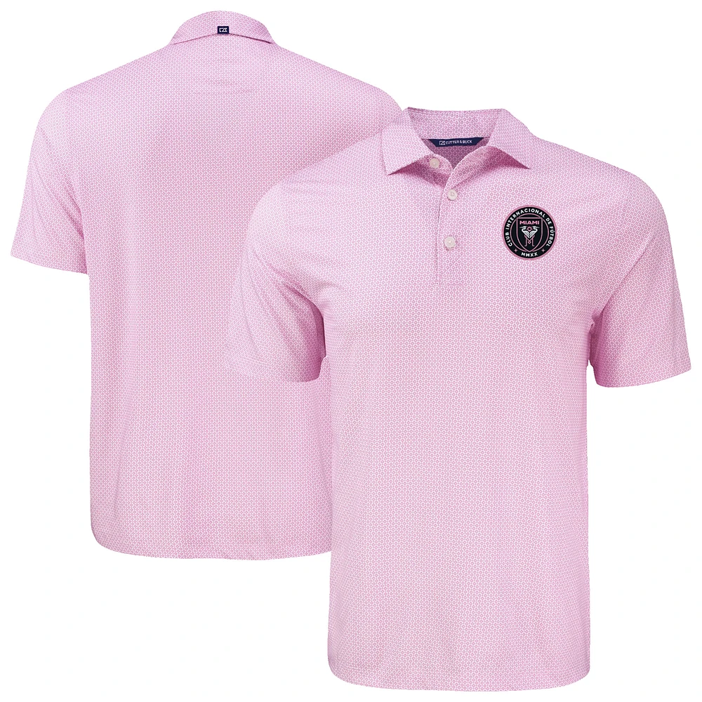 Men's Cutter & Buck Inter Miami CF Pike Eco Diamond Dot Print Recycled Polo