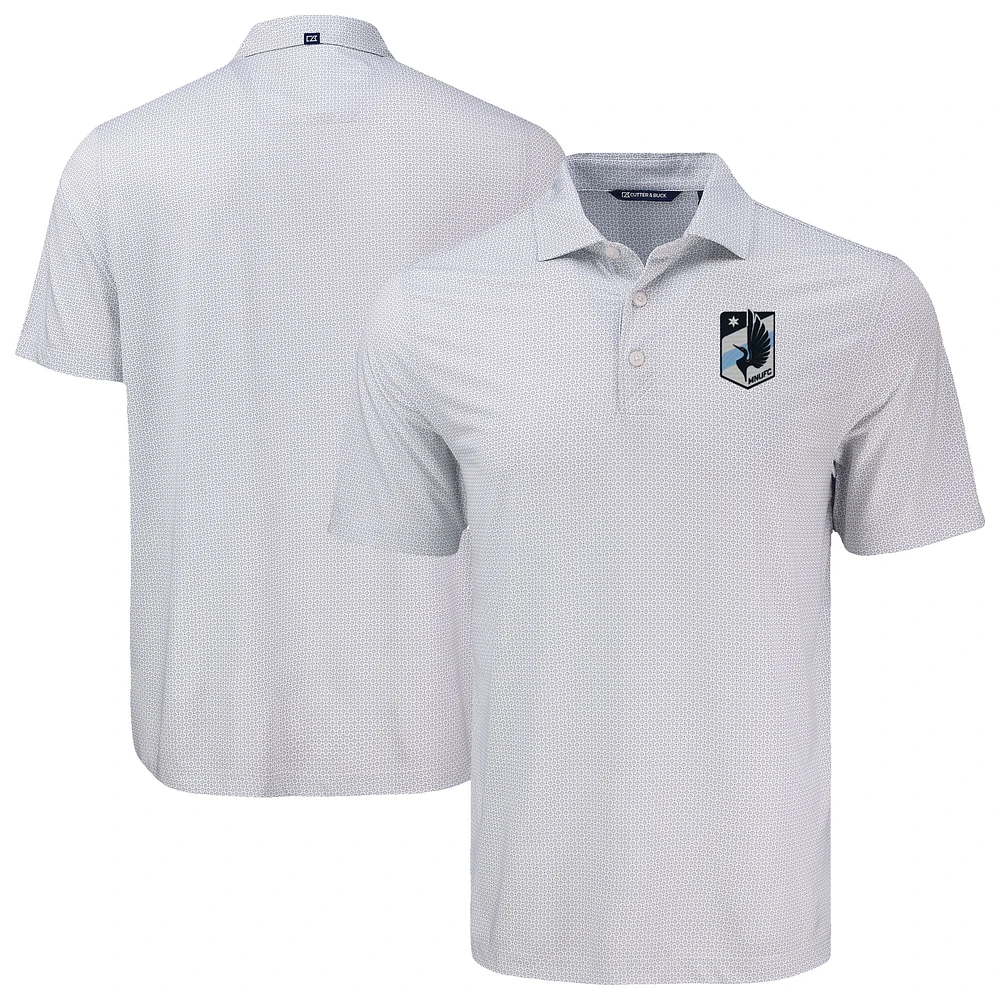 Men's Cutter & Buck Gray Minnesota United FC Pike Eco Diamond Dot Print Recycled Polo