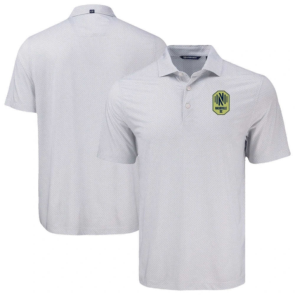 Men's Cutter & Buck Gray Nashville SC Pike Eco Diamond Dot Print Recycled Polo
