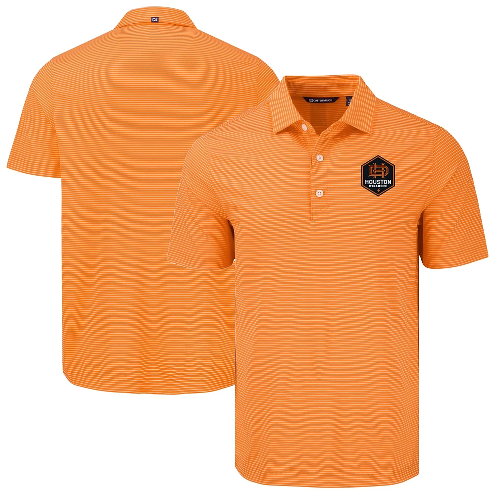 Men's Cutter & Buck Houston Dynamo FC Forge Eco Fine Line Stripe Stretch Recycled Polo