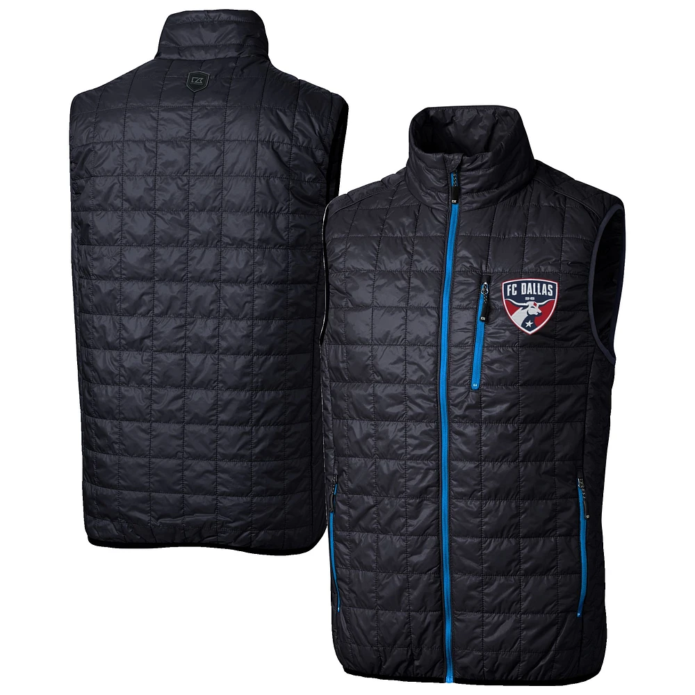 Men's Cutter & Buck Navy FC Dallas Rainier PrimaLoft Eco Insulated Full-Zip Puffer Vest