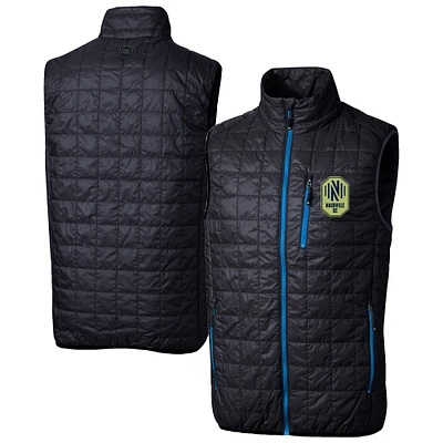 Men's Cutter & Buck Navy Nashville SC Rainier PrimaLoft Eco Insulated Full-Zip Puffer Vest