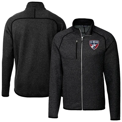 Men's Cutter & Buck Heather Charcoal FC Dallas Mainsail Sweater-Knit Full Zip Jacket