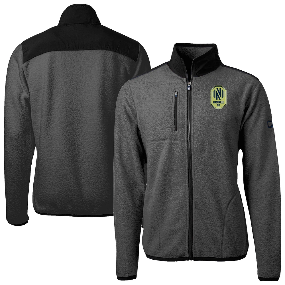 Men's Cutter & Buck Gray Nashville SC Cascade Eco Fleece Full Zip Jacket