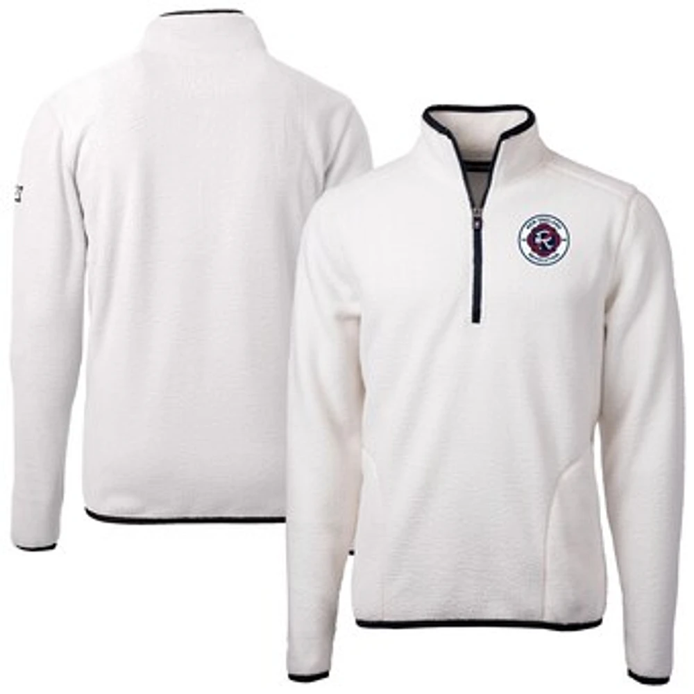 Men's Cutter & Buck New England Revolution Cascade Eco Fleece Quarter-Zip Jacket
