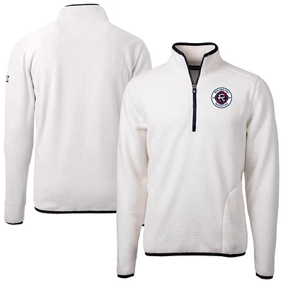 Men's Cutter & Buck New England Revolution Cascade Eco Fleece Quarter-Zip Jacket