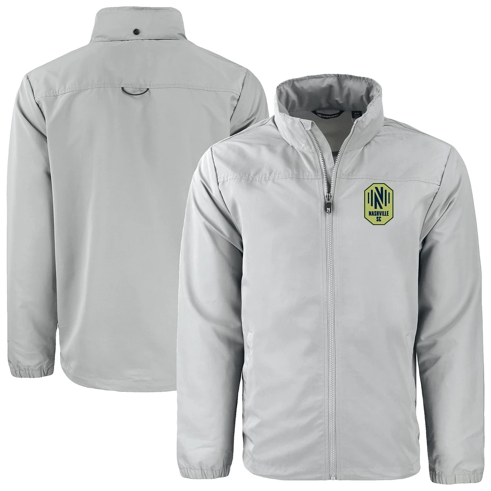 Men's Cutter & Buck Gray Nashville SC Charter Eco Recycled Full-Zip Jacket