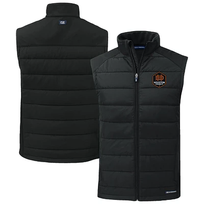 Men's Cutter & Buck Houston Dynamo FC Evoke Hybrid Eco Softshell Recycled Full-Zip Vest