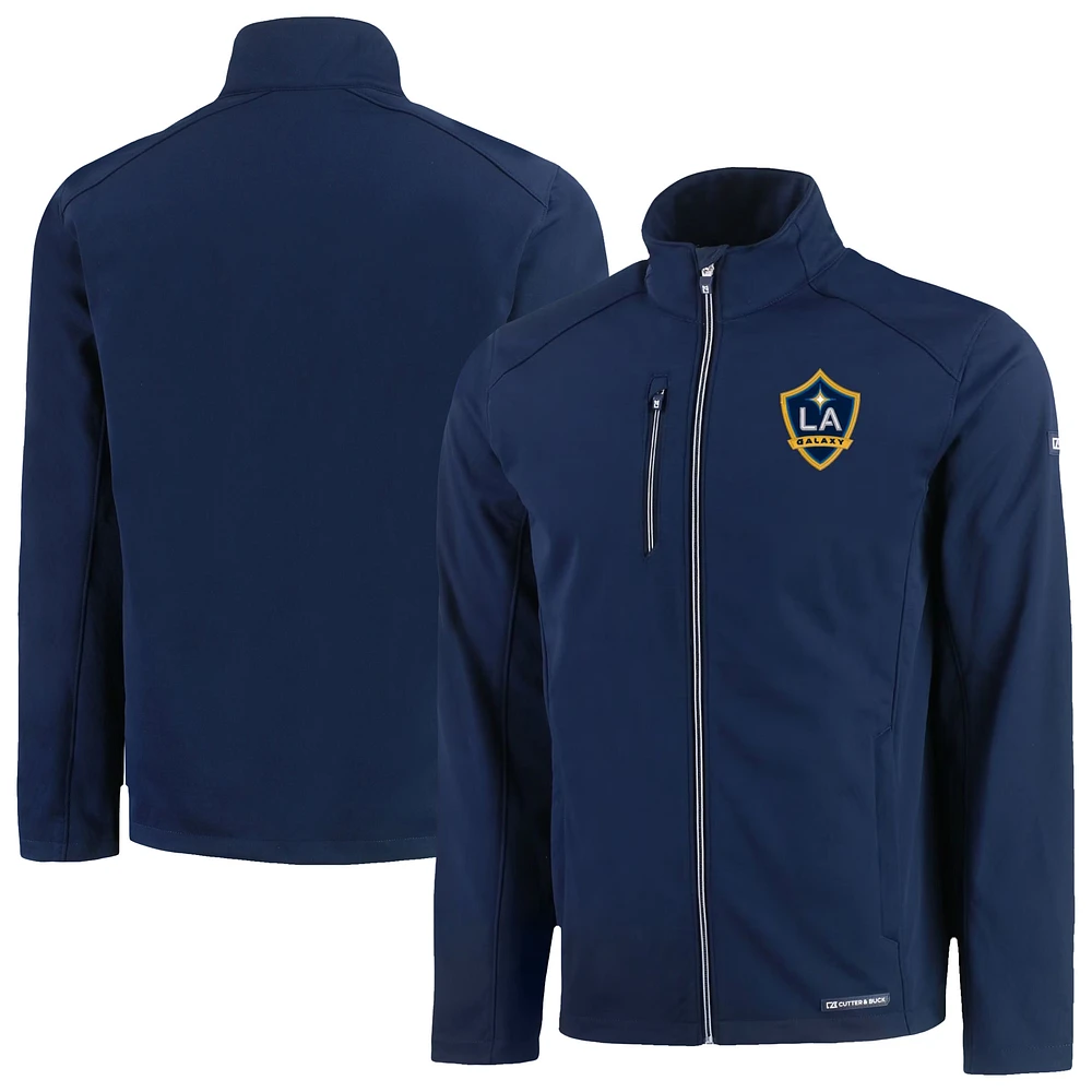 Men's Cutter & Buck Navy LA Galaxy Evoke Eco Softshell Recycled Full-Zip Jacket