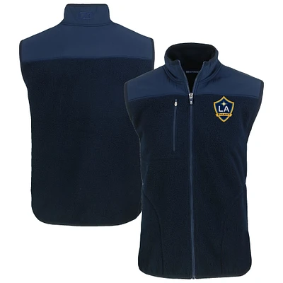 Men's Cutter & Buck Navy LA Galaxy Cascade Eco Fleece Full-Zip Vest