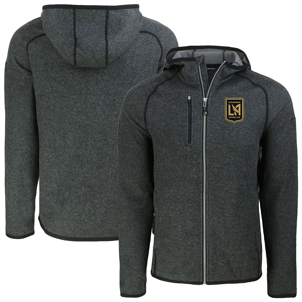 Men's Cutter & Buck Heather Charcoal LAFC Mainsail Full-Zip Hooded Jacket
