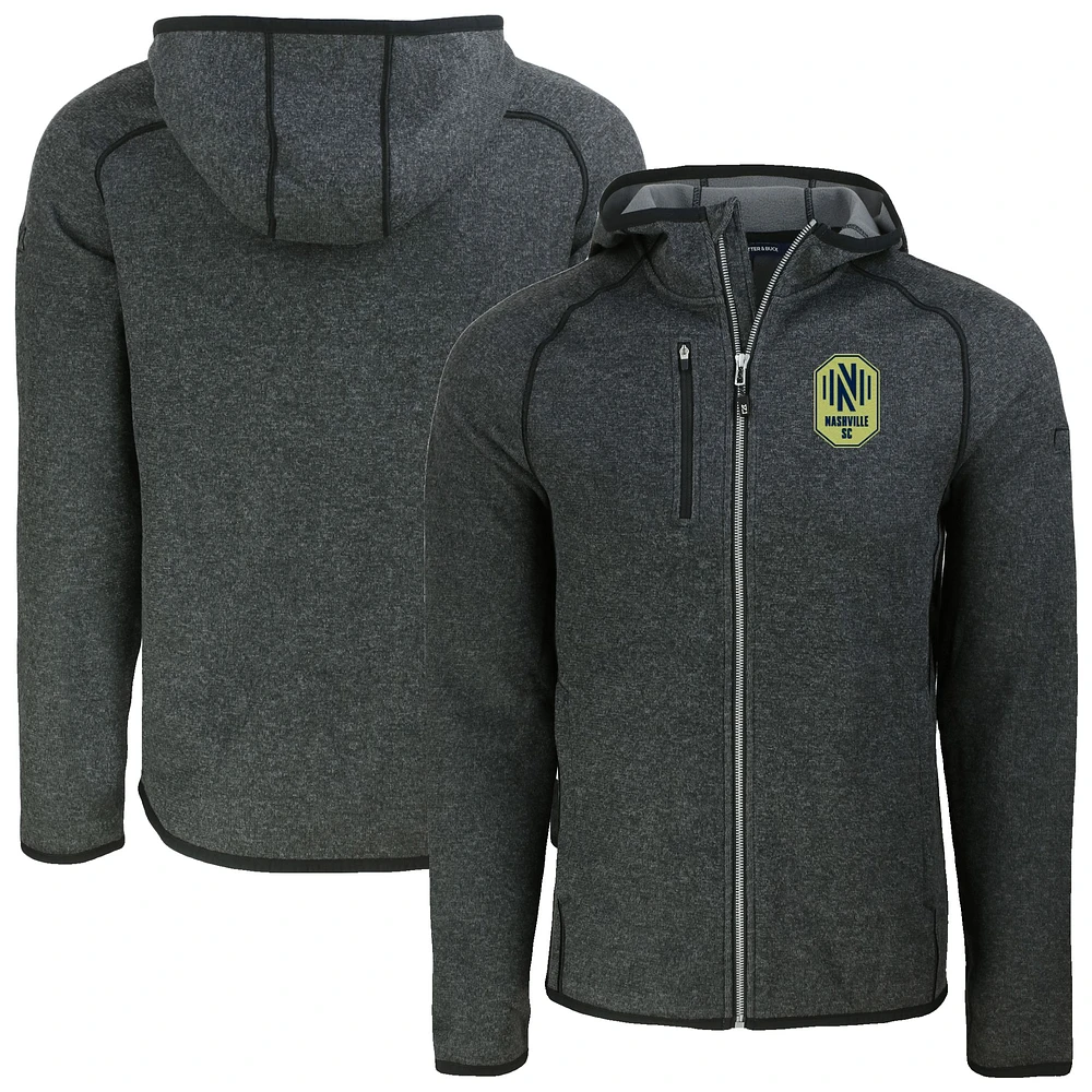 Men's Cutter & Buck Heather Charcoal Nashville SC Mainsail Full-Zip Hooded Jacket