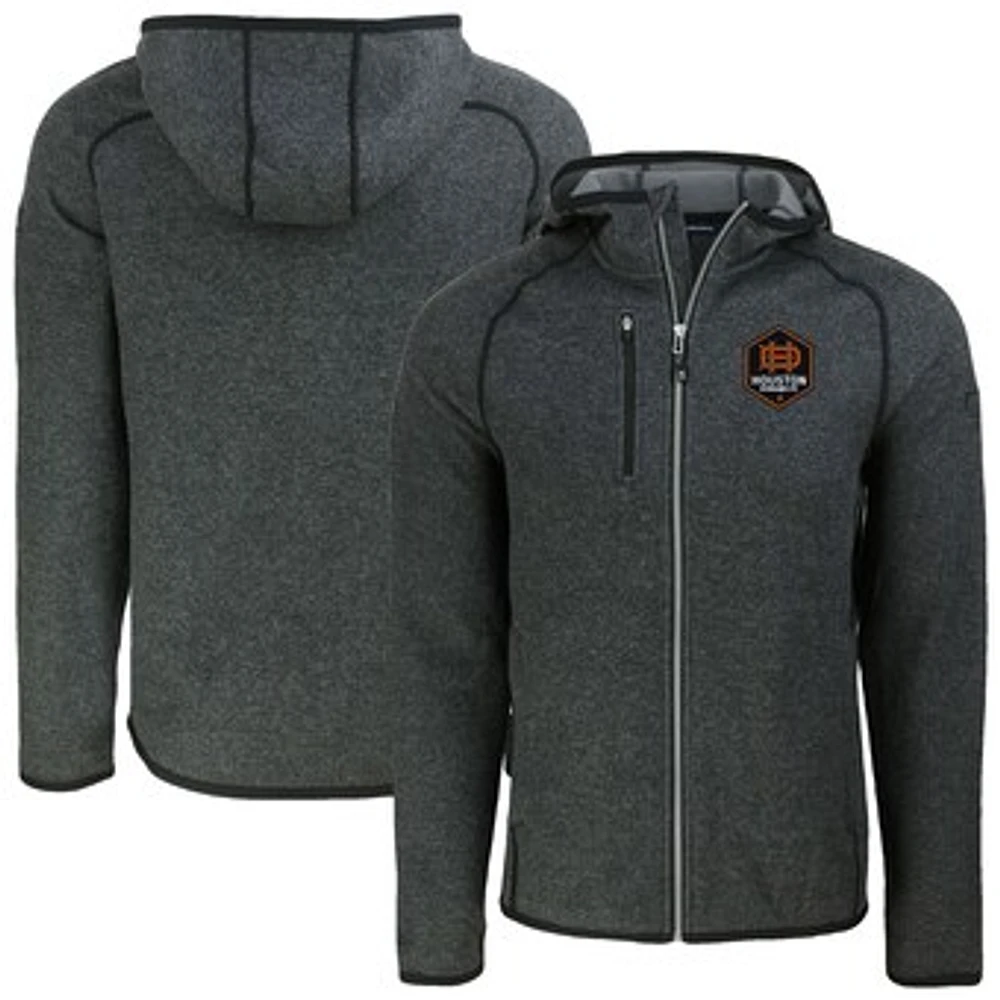 Men's Cutter & Buck Heather Charcoal Houston Dynamo FC Mainsail Full-Zip Hooded Jacket