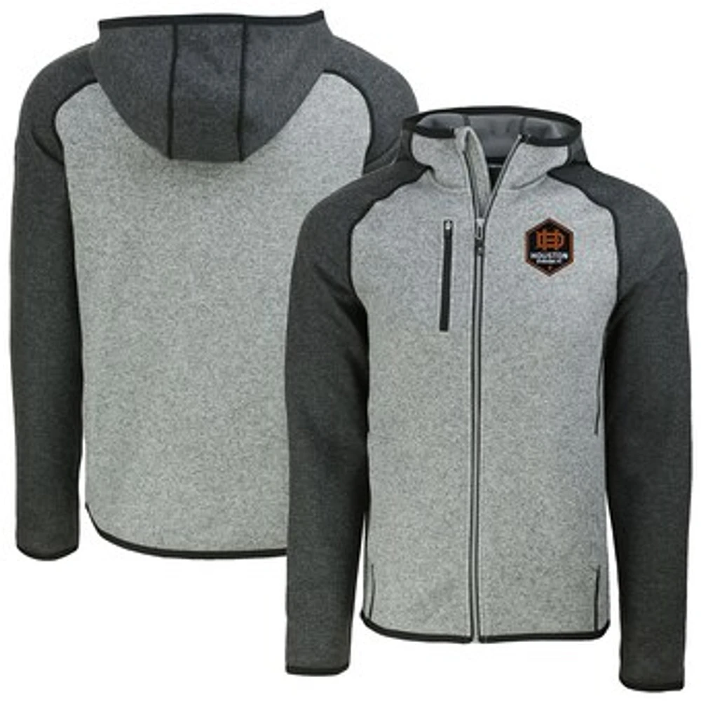Men's Cutter & Buck Heather Gray Houston Dynamo FC Mainsail Full-Zip Hooded Jacket