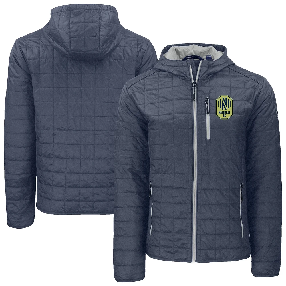 Men's Cutter & Buck Anthracite Nashville SC Rainier PrimaLoft® Eco Full-Zip Hoodie Jacket