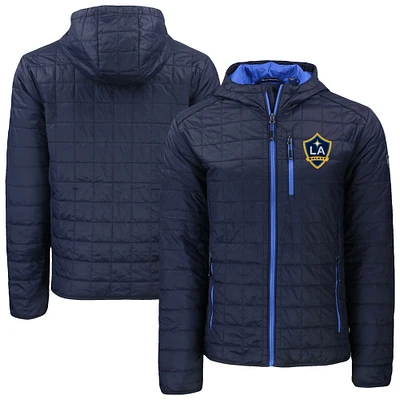 Men's Cutter & Buck Navy LA Galaxy Rainier PrimaLoft® Eco Full-Zip Hoodie Jacket
