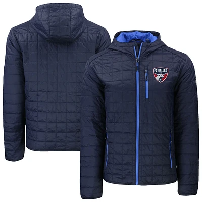 Men's Cutter & Buck Navy FC Dallas Rainier PrimaLoft® Eco Full-Zip Hoodie Jacket