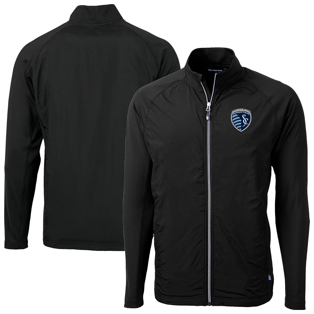 Men's Cutter & Buck Sporting Kansas City Adapt Eco Knit Hybrid Recycled Raglan Full-Zip Jacket