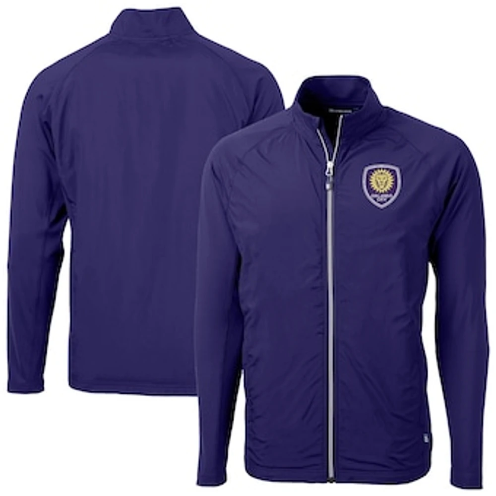 Men's Cutter & Buck Orlando City SC Adapt Eco Knit Hybrid Recycled Raglan Full-Zip Jacket