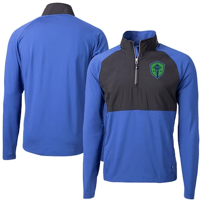 Men's Cutter & Buck / Seattle Sounders FC Adapt Eco Knit Hybrid Recycled Raglan Quarter-Zip Top