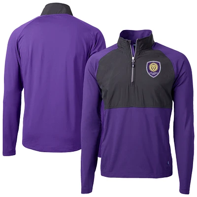 Men's Cutter & Buck / Orlando City SC Adapt Eco Knit Hybrid Recycled Raglan Quarter-Zip Top