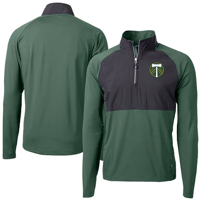 Men's Cutter & Buck / Portland Timbers Adapt Eco Knit Hybrid Recycled Raglan Quarter-Zip Top