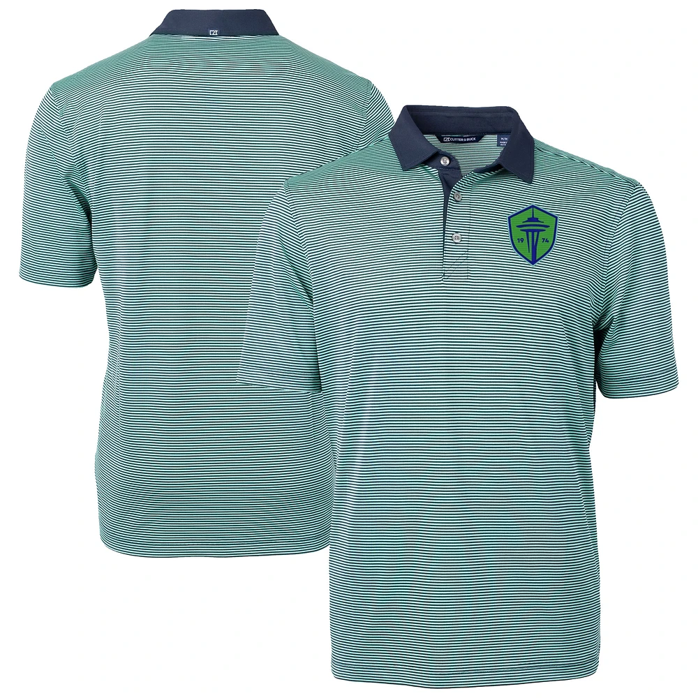 Men's Cutter & Buck Mint Seattle Sounders FC Virtue Eco Pique Micro Stripe Recycled Polo