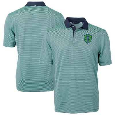 Men's Cutter & Buck Mint Seattle Sounders FC Virtue Eco Pique Micro Stripe Recycled Polo