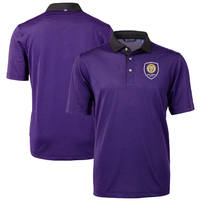 Men's Cutter & Buck Orlando City SC Virtue Eco Pique Micro Stripe Recycled Polo