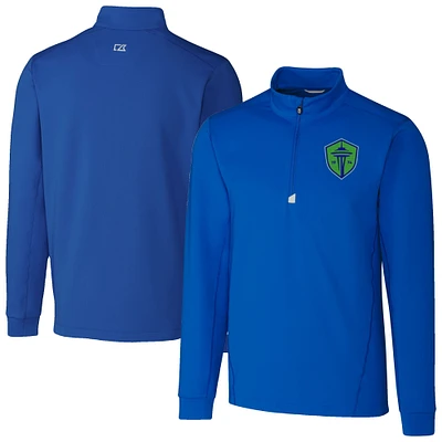 Men's Cutter & Buck Seattle Sounders FC Traverse Stretch Eco Quarter-Zip Pullover Top