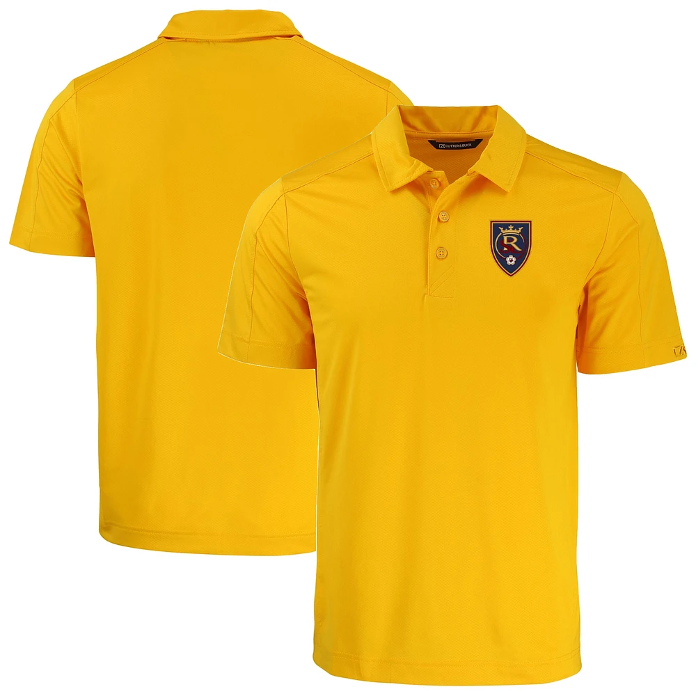 Men's Cutter & Buck Gold Real Salt Lake Prospect Eco Textured Stretch Recycled Polo