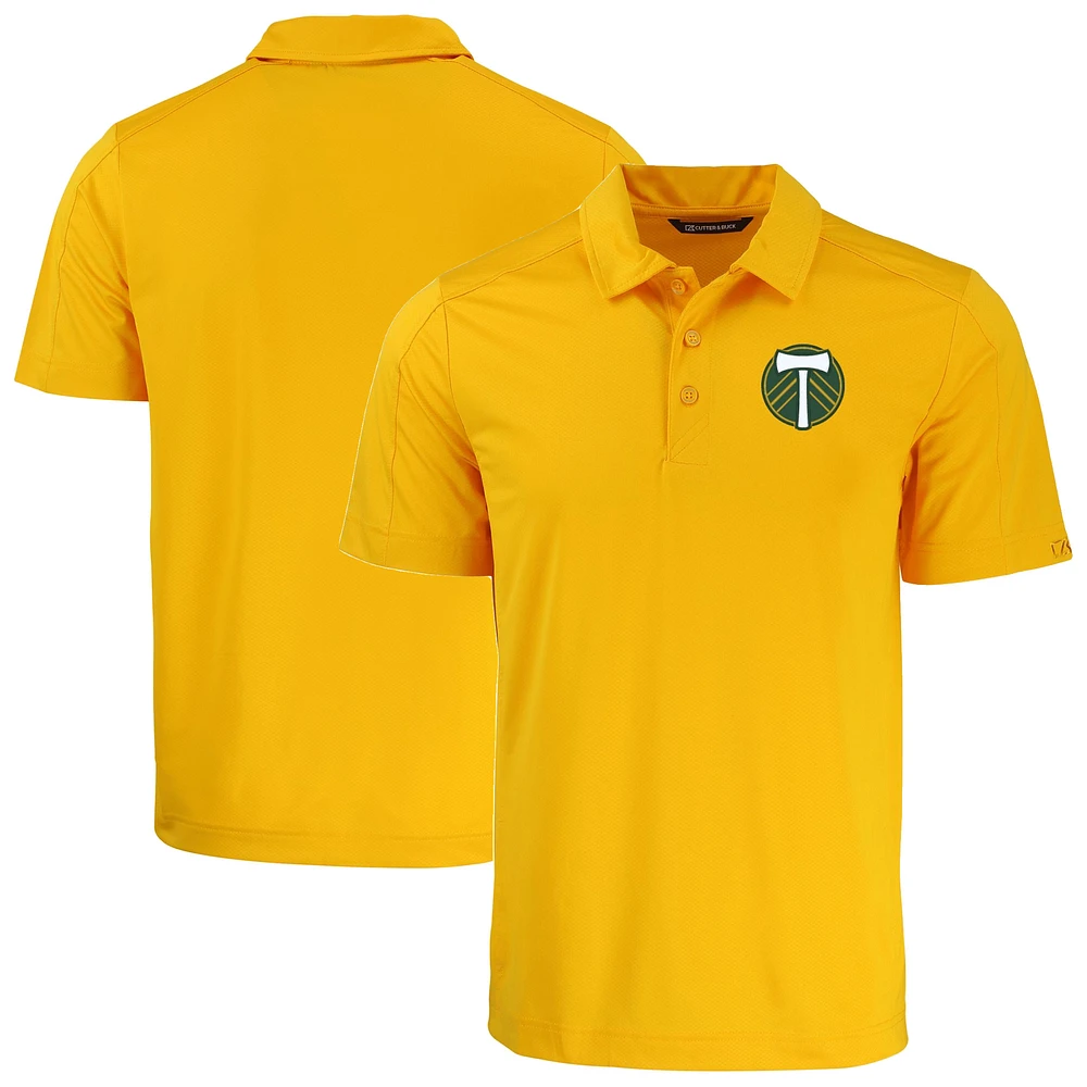 Men's Cutter & Buck Gold Portland Timbers Prospect Eco Textured Stretch Recycled Polo