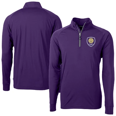 Men's Cutter & Buck Orlando City SC Adapt Eco Knit Stretch Recycled Raglan Quarter-Zip Top