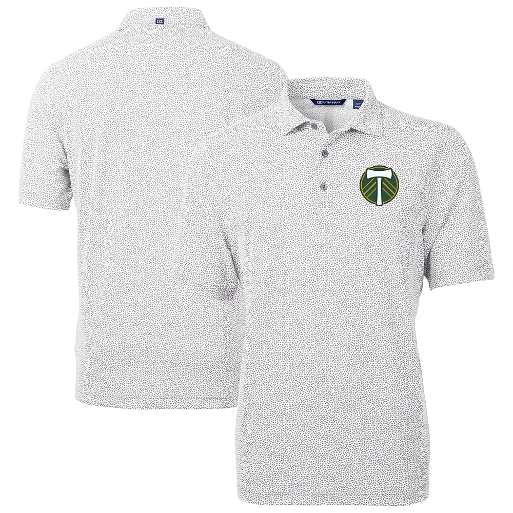 Men's Cutter & Buck Gray Portland Timbers Virtue Eco Pique Botanical Print Recycled Polo
