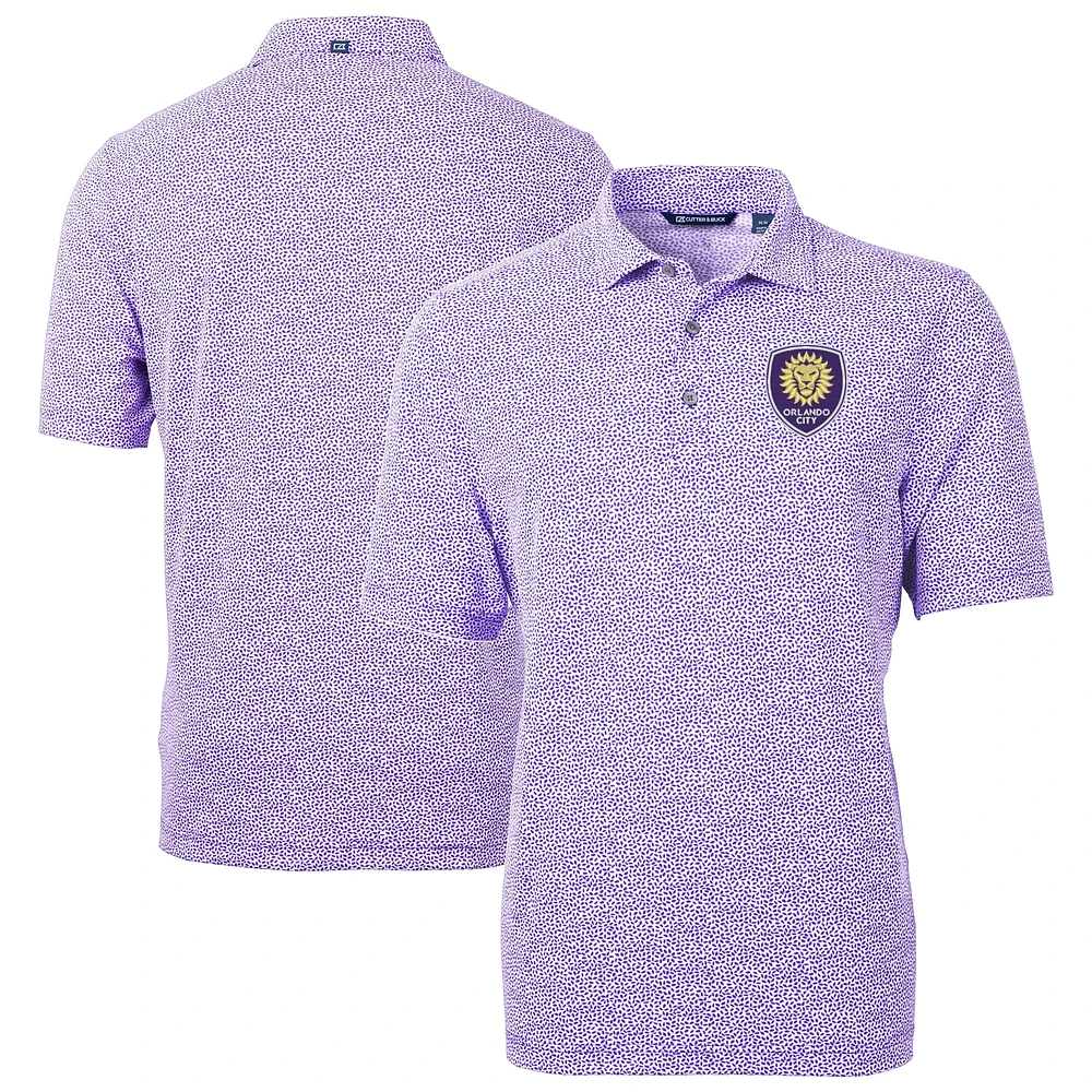 Men's Cutter & Buck Orlando City SC Virtue Eco Pique Botanical Print Recycled Polo