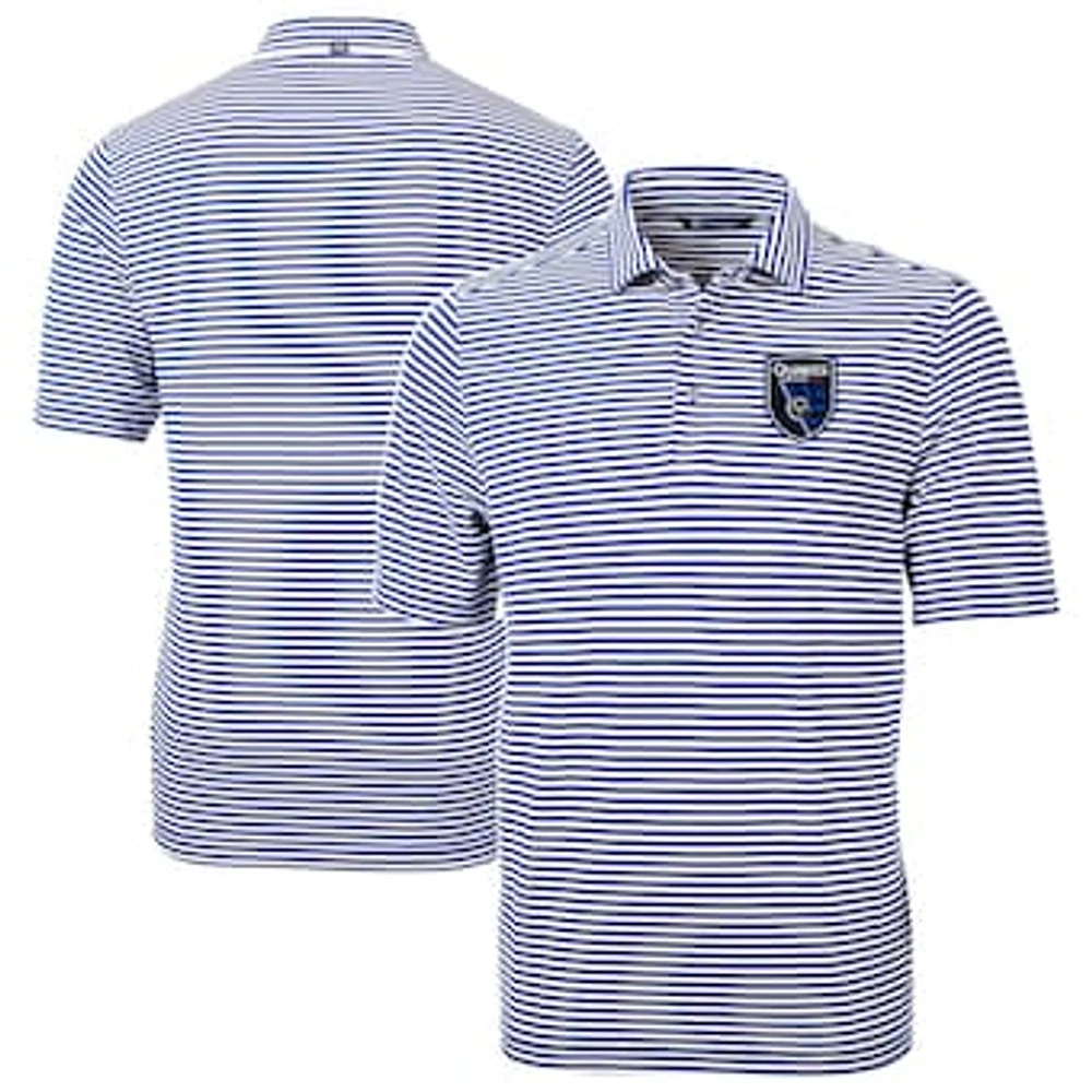 Men's Cutter & Buck San Jose Earthquakes Virtue Eco Pique Stripe Recycled Polo