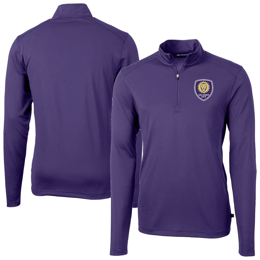 Men's Cutter & Buck Orlando City SC Virtue Eco Pique Recycled Quarter-Zip Top
