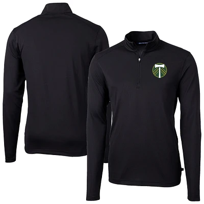 Men's Cutter & Buck Portland Timbers Virtue Eco Pique Recycled Quarter-Zip Top