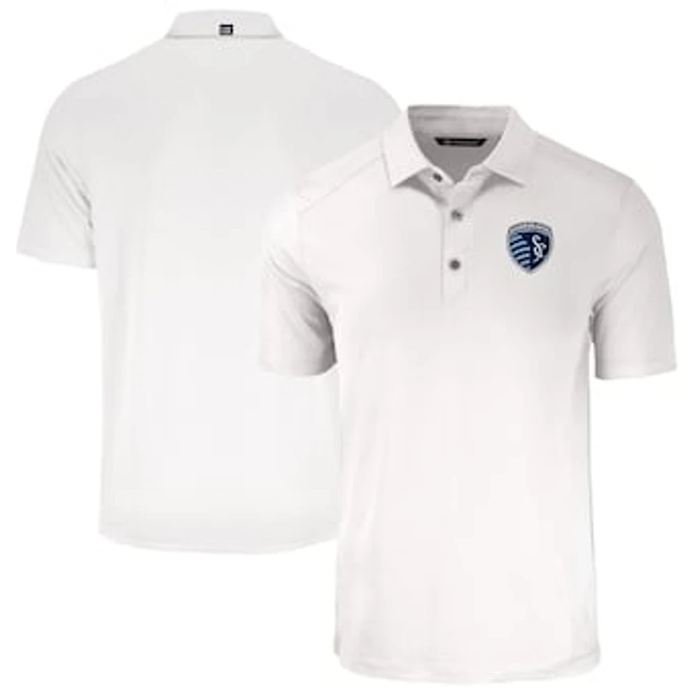 Men's Cutter & Buck White Sporting Kansas City Forge Eco Stretch Recycled Polo