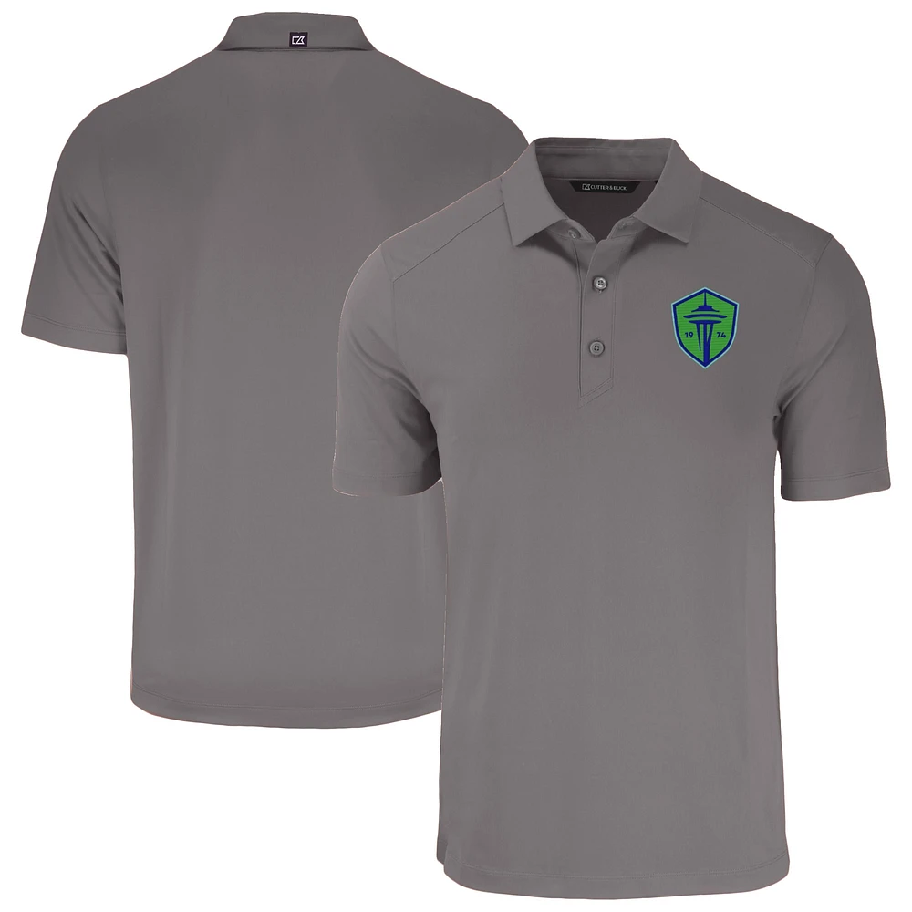 Men's Cutter & Buck Gray Seattle Sounders FC Forge Eco Stretch Recycled Polo