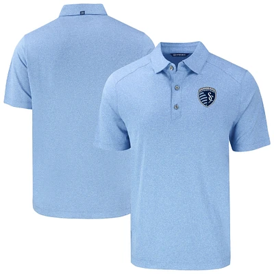 Men's Cutter & Buck Heather Powder Blue Sporting Kansas City Forge Eco Stretch Recycled Polo
