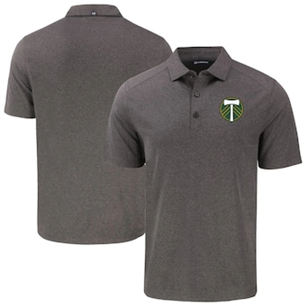 Men's Cutter & Buck Heather Black Portland Timbers Forge Eco Stretch Recycled Polo