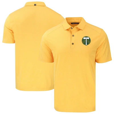 Men's Cutter & Buck Heather Gold Portland Timbers Forge Eco Stretch Recycled Polo